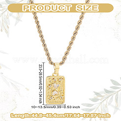 Colliers pendentifs en laiton avec zircone cubique 1 pièce&nbsp;NJEW-LP0001-46A-G