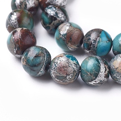Fili di perle di diaspro imperiale linea argento sintetico&nbsp;G-D0006-C09-8mm-03