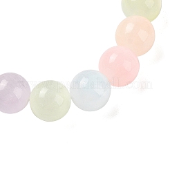 Pulseras elásticas con cuentas redondas de selenita natural para mujer&nbsp;G-U005-02F