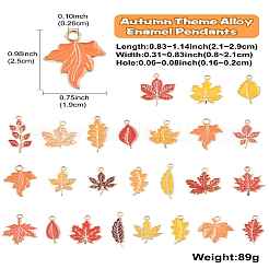 Pendenti in smalto in lega a tema autunno 50 pz 25 stili&nbsp;ENAM-CJ0006-65