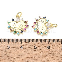 Pendentifs en laiton avec zircon cubique micro pavé&nbsp;KK-K428-07G