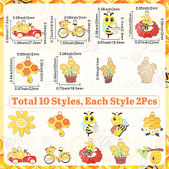 20pcs 10 styles de pendentifs en émail en alliage&nbsp;ENAM-SC0007-32