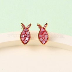 Pendientes de pez esmaltado de latón&nbsp;EJEW-I322-07G