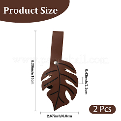2 pince à cardigan en cuir PU à feuilles&nbsp;JEWB-CL0001-01B