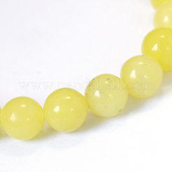 Natürlicher Zitrone Jade runde Perle Stränge&nbsp;G-E334-8mm-07