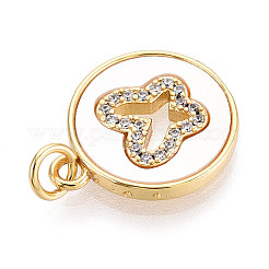 Pendenti in zirconi cubici trasparenti in micro pavè di ottone&nbsp;KK-N268-72G