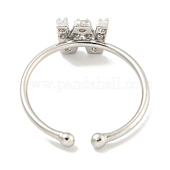 Offene Manschettenringe aus Messing mit Rack-Beschichtung für Damen&nbsp;RJEW-F162-02P-W