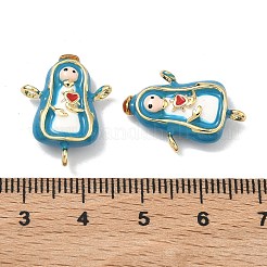 Eslabones de componentes de araña de latón esmaltado con motivos religiosos de la Virgen María&nbsp;X-KK-Z153-05G-01