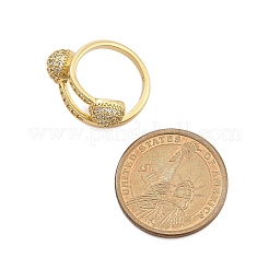 Offene Manschettenringe aus Messing mit Mikropavé-Kubikzirkonia für Damen&nbsp;LS-RJEW-F171-02G