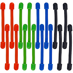 GORGECRAFT 16PCS 7-Inch Original Silicone Cable Tie Steel-Core Twist Ties Self-Gripping Multi-Color Hook and Loop Cord Keeper Cable Wrappers for Cord Management Home Office Desk Organization