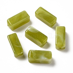 Transparente Acryl Perlen, Ton zwei, Würfel, Olive, 13.5x5.5x5.5 mm, Bohrung: 1.6 mm, etwa: 1150 Stk. / 500 g