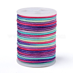 Сегментная окрашенная полиэфирная нить, плетеный шнур, красочный, 1.5 мм, около 5.46 ярда (5 м) / рулон