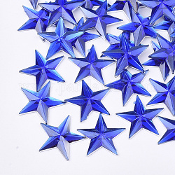 Cabochon di plastica, stella, blu, 13x14x1.5mm, circa 2000pcs/borsa