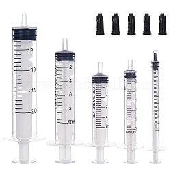 Schraub-Handdruckkleber-Dosierspritze (ohne Nadel), mit Stopper, Transparent, Kapazität: 1 ml/3 ml/5 ml/10 ml/20 ml, 38 Stück / Set