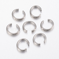 201 in acciaio inox anelli di salto aperto, colore acciaio inossidabile, 12 gauge, 8x7x2mm, Foro: 5 mm