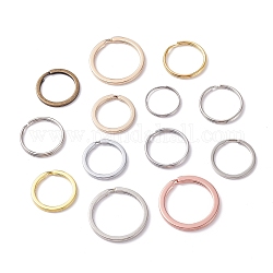 Fermoirs porte-clés en alliage et fer, anneau, couleur mixte, 20~33x2mm, environ 140 pcs/500 g
