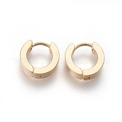 304 Stainless Steel Huggie Hoop Earrings, Hypoallergenic Earrings, Thick Hoop Earrings, Ring Shape, Golden, 13x14x4mm, Pin: 1mm