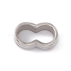 304 нержавеющей стали связывающий кольца, бесконечность, цвет нержавеющей стали, 4x12x7 мм, внутренний диаметр: 10x5 мм