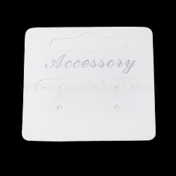 Бумажные карты дисплей, используется для серьги, прямоугольные, белые, 50.5x50x0.3 мм