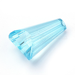 Transparente Acryl Perlen, Kegel, Licht Himmel blau, 17x10x9 mm, Bohrung: 2 mm, ca. 675 Stk. / 500 g