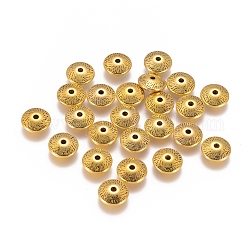 Tibetan Silver Spacer Beads, Lead Free and Cadmium Free, Antique Golden, Size: about 12mm in diameter, 4.5mm thick, hole: 2mm
