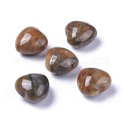 Натуральный индийский агат сердце любовь камень, карманный пальмовый камень для балансировки рейки, 20x20x13~13.5 мм