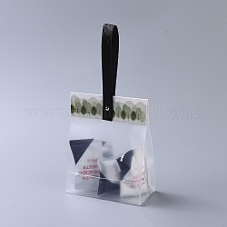 プラスチック製の透明なギフトバッグ  保存袋  セルフシールバッグ  トップシール  長方形  漫画カードとスリング付き  穴と釘  ダークシーグリーン  32.5x17x7cm  10のセット/袋