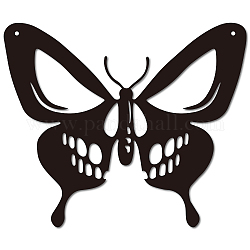 Iron Wall Hanging Decorative, with Screws, Butterfly, Metal Wall Art Ornament for Home, Electrophoresis Black, 300x253mm