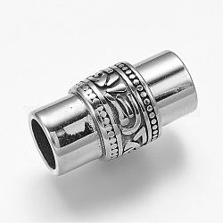 304 Magnetverschluss aus Edelstahl mit Klebeenden, Kolumne, Antik Silber Farbe, 25x14 mm, Bohrung: 8.5 mm