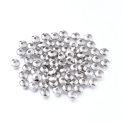 Rack Plating Brass Flat Round Spacer Beads, Platinum, 5x2mm, Hole: 1mm