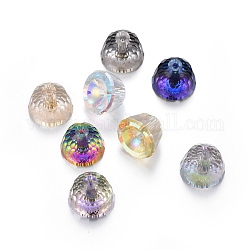 Electroplate K9 Glass Rhinestone Beads, Faceted, Bell, Mixed Color, 10.5x7~7.5mm, Hole: 1.4mm