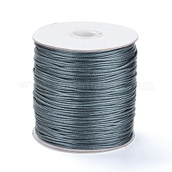 Cordón de poliéster encerado, Cuerda de la perla, gris, 1.5mm, alrededor de 169.51~174.98 yarda (155~160 m) / rollo