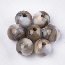 Perles acryliques, style de pierres fines imitation, ronde, gainsboro, 10x9.5mm, Trou: 1.8mm, environ 875 pcs/500 g