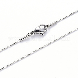 304 collar de cadena coreana de acero inoxidable, con cierre de pinza, color acero inoxidable, 19.68 pulgada (50 cm) x1.6 mm