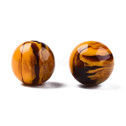 Harz perlen, Nachahmung Edelstein, Runde, dunkelgolden, 12x11.5 mm, Bohrung: 1.5~3 mm