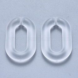 Anillos de acrílico transparente enlace, conectores de enlace rápido, para hacer cadenas de cable, esmerilado, oval, Claro, 31x19.5x5.5mm, diámetro interior: 19.5x7.5 mm