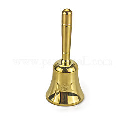 Brass Hand Bell, Display Decoration, Service Bell, Dinner Bell, Tarot Ritual Meditation Alarm, Golden, Golden, 43x98mm