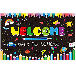Polyester Hanging Banners Children Birthday, Birthday Party Idea Sign Supplies, WELCOME BACK TO SCHOOL, Colorful, 180x110cm