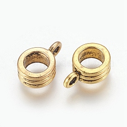 Alloy Tube Bails, Loop Bails, Bail Beads, Lead Free & Cadmium Free, Antique Golden, 13x8x5mm, Hole: 2mm