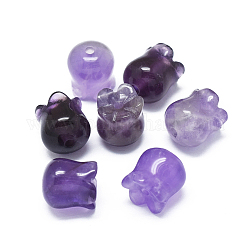 Natürlichen Amethyst Perlen, Blume, 9~10x9~10.5 mm, Bohrung: 1.4 mm