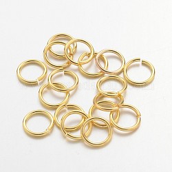Anillos de salto abiertos anillos de salto de latón, sin plomo y cadmio, dorado, 8x1mm, 18 calibre, diámetro interior: 6 mm, aproximamente 4300 unidades / 500 g