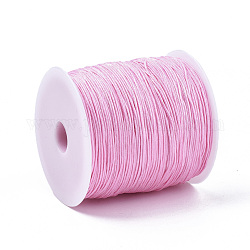 Filo nylon, cavo annodato cinese, perla rosa, 1mm, circa 284.33 iarde (260 m)/rotolo