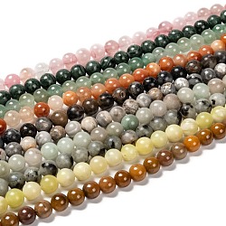 Chapelets de perles en pierre gemme naturelle, pierre mixte, ronde, 8mm, Trou: 0.8~1mm, Environ 46 pcs/chapelet, 14.96 pouce (38 cm)