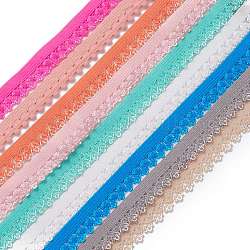 Cordones elásticos de encaje de fibra de polipropileno, correas de costura accesorios de costura, color mezclado, 11.5mm, alrededor de 2.19 yarda (2 m) / hebra