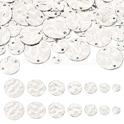 54 шт., 7 стиля, латунные подвески для разъемов, плоско-круглые, крутить круглые звенья, 925 серебро покрытием, 6~18x0.8~1 мм, отверстие : 0.8~1.4 мм
