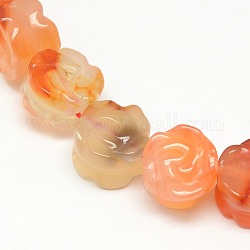 Natural Carnelian Bead Strands, Dyed & Heated, Rose, 10x6mm, Hole: 1mm, about 40pcs/strand, 16inch