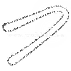 201 Stainless Steel Ball Chain Necklaces, Stainless Steel Color, 23.2 inch(59cm), 3mm
