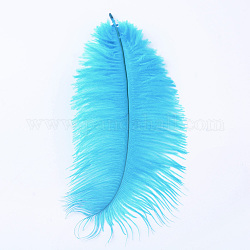 Ostrich Feather Costume Accessories, Dyed, Deep Sky Blue, 20~25m