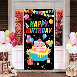 Cartel de banner colgante de poliéster, Decoración de fiestas suministros celebración telón de fondo, Rectángulo, colorido, 180x110 cm