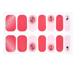 Full Cover Nombre Nagelsticker, selbstklebend, für Nagelspitzen Dekorationen, Purpur, 24x8 mm, 14pcs / Blatt
